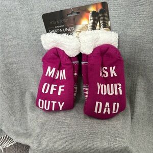 Mia & Tess Pink Sherpa Lined Socks